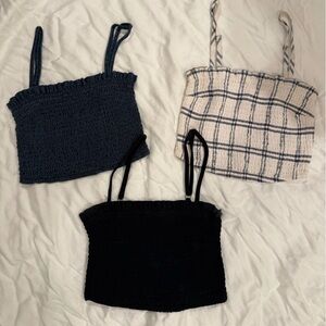 Abercrombie & Fitch Ruffle-Knit Bandeau Crop Tops Set
